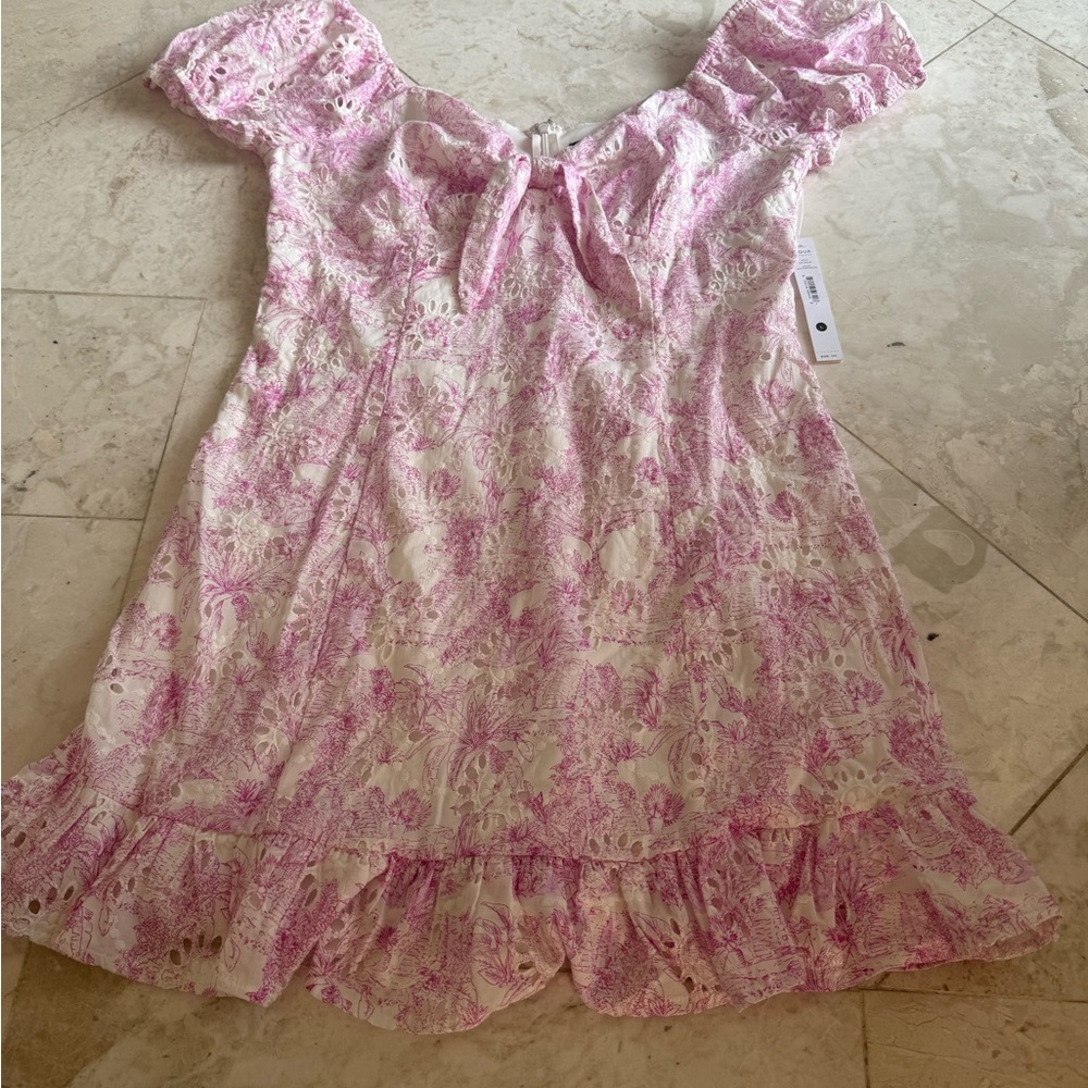 Aqua Pink Floral Dress